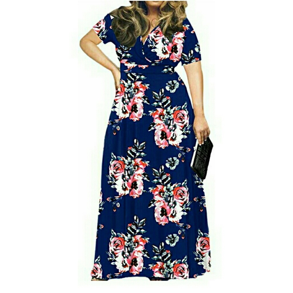 Plus size floor length evening dress